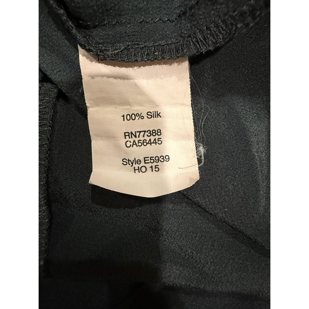 Madewell Black 100% Silk 3/4 Sleeve Back Zip Womens Top Blouse Size S - Picture 5 of 6
